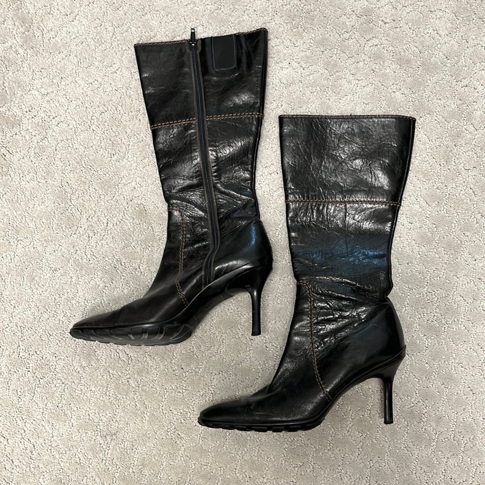 Anne Klein chocolate brown leather boots